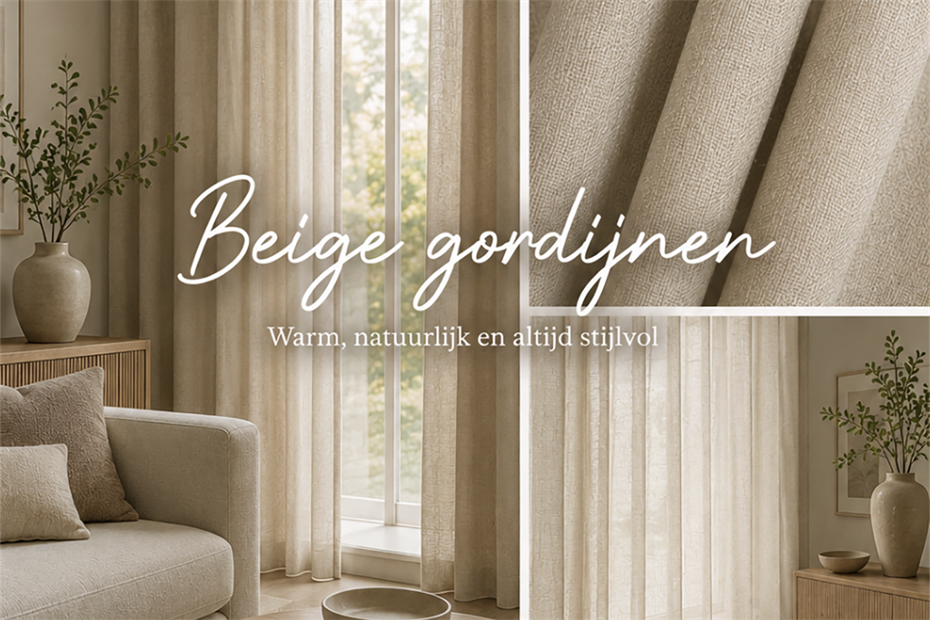 Beige gordijnen